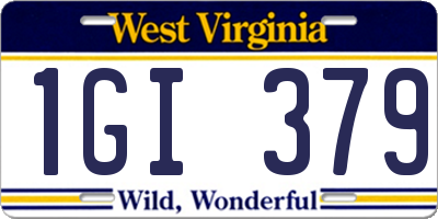 WV license plate 1GI379