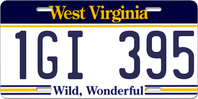 WV license plate 1GI395