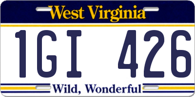WV license plate 1GI426