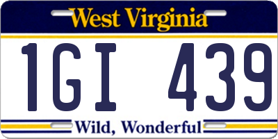 WV license plate 1GI439