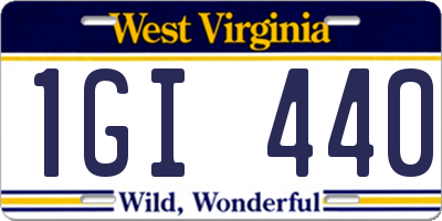 WV license plate 1GI440