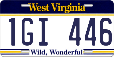 WV license plate 1GI446