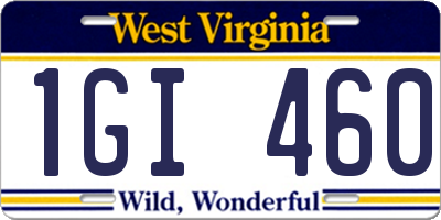 WV license plate 1GI460