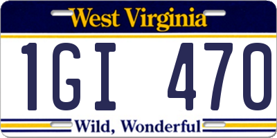 WV license plate 1GI470