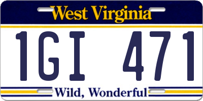 WV license plate 1GI471