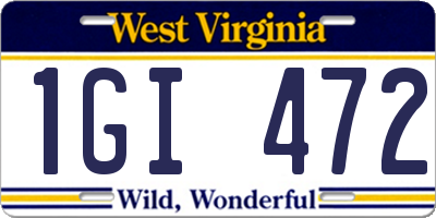 WV license plate 1GI472
