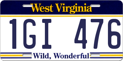 WV license plate 1GI476