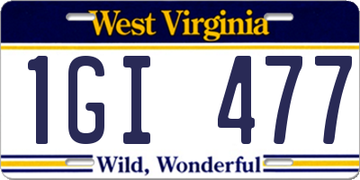 WV license plate 1GI477