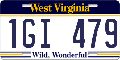 WV license plate 1GI479