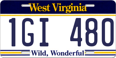 WV license plate 1GI480