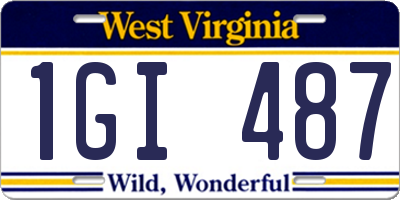 WV license plate 1GI487