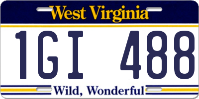 WV license plate 1GI488