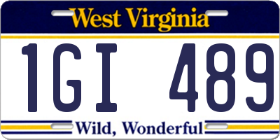 WV license plate 1GI489