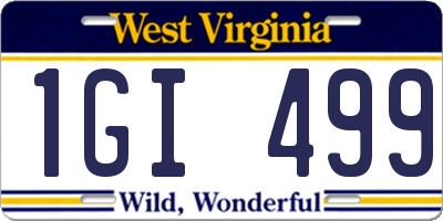 WV license plate 1GI499