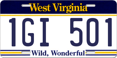 WV license plate 1GI501