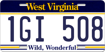 WV license plate 1GI508