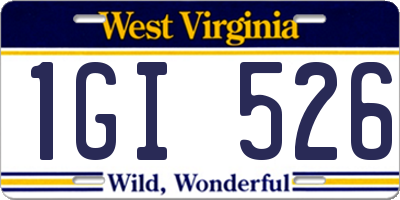 WV license plate 1GI526