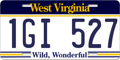 WV license plate 1GI527