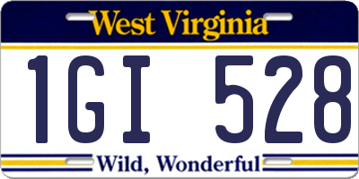 WV license plate 1GI528