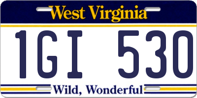 WV license plate 1GI530