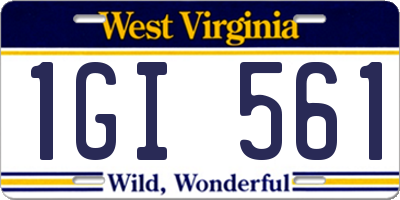 WV license plate 1GI561