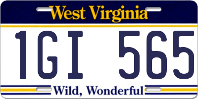 WV license plate 1GI565