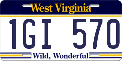 WV license plate 1GI570