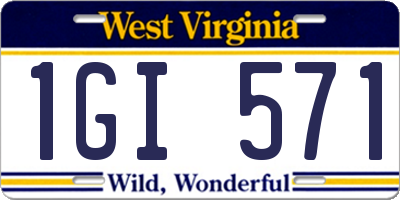 WV license plate 1GI571