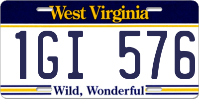 WV license plate 1GI576
