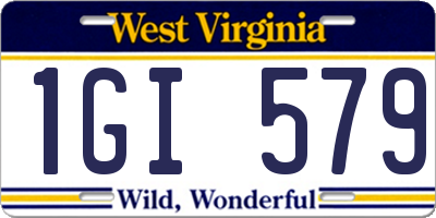 WV license plate 1GI579