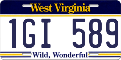 WV license plate 1GI589