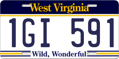 WV license plate 1GI591