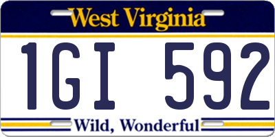 WV license plate 1GI592