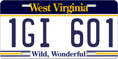 WV license plate 1GI601
