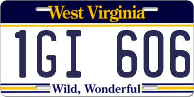 WV license plate 1GI606
