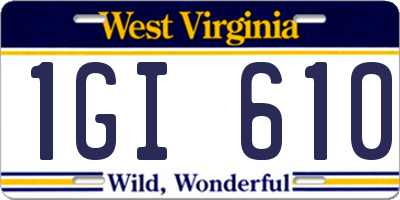 WV license plate 1GI610