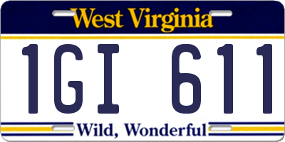 WV license plate 1GI611