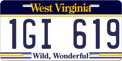 WV license plate 1GI619