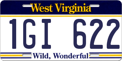 WV license plate 1GI622