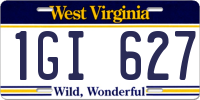 WV license plate 1GI627