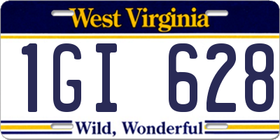 WV license plate 1GI628