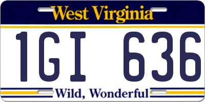 WV license plate 1GI636