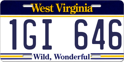 WV license plate 1GI646