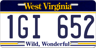 WV license plate 1GI652