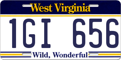 WV license plate 1GI656
