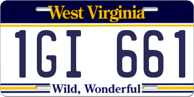 WV license plate 1GI661