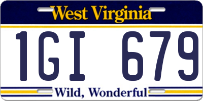 WV license plate 1GI679