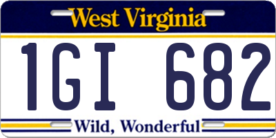 WV license plate 1GI682