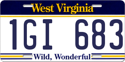 WV license plate 1GI683