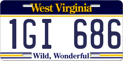 WV license plate 1GI686